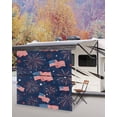 thumbnail image 5 of 4th of July RV Awning Sun Shade Screen 9'X7' American Flag Fireworks Mesh Sunscreen Star Stripes Red White Blue Awning Shade Screen with Zipper UV Blocker Completed Kits for RV Motorhome Camper, 5 of 7