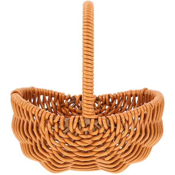FRCOLOR Storage Wicker Basket Woven Small Flower Basket 13.50X13.00X10.00CM Light Brown