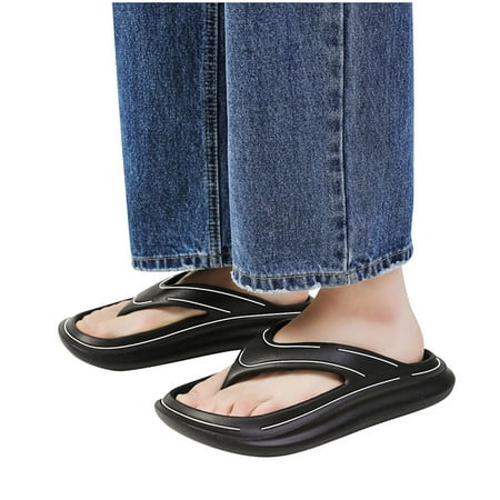 

Zanvin Womens Sandals Clearance Couple Women Men Orthotic Flip Flops Arch Support Soft Thong Sandals Slippers Black 40-41