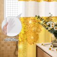 thumbnail image 3 of No Hook Shower Curtain, Yellow Golden Floral Shower Curtains for Bathroom with See Through Top Window, Spring Summer Shiny Flowers Waterproof & Washable Bath Curtain Small Stall 36"x78", 3 of 9