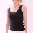 thumbnail image 6 of 3 Pack Women’s U-Neck Sleeveless Tank Tops Solid Soft Basic Layering Camisole Casual Undergarment Sleepwear Black M(M), 6 of 7