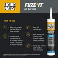 thumbnail image 3 of Liquid Nails Fuze It 9 oz. Gray All Surface Construction Adhesive, 3 of 7