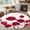 White, variant on Round Area Rugs Collection 3 Ft, Red Poppy Non-Slip Residential Carpet, Spring Summer Farmhouse Flowers Rustic Burlap Indoor Crawling Mats Doormat Runner Rugs Play Mat forBedroom