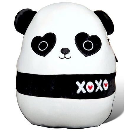 Squishmallows Official Kellytoy 16 Inch Stanley Panda White and Black - 2023 Valentine's Squad