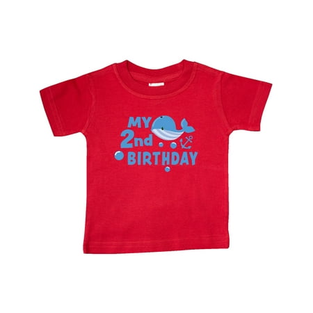 

Inktastic Nautical My 2nd Birthday with Blue Whale Gift Baby Boy or Baby Girl T-Shirt