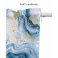 thumbnail image 5 of Blue Ombre Marble Kitchen Valances for Windows Farmhouse Linen Window Valance Curtain for Living Room Window Treatment Modern Marble Abstract Aesthetic Art Valance Rod Pocket Topper, 54 x 18 Inch, 5 of 6