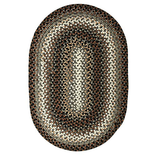 Homespice Oval Outdoor Braided Rugs, 27" x 45", Midnight Moon