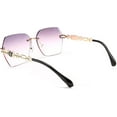 thumbnail image 5 of FEISEDY Classic Rimless Sunglasses Women Metal Frame Diamond Cutting Lens Sun Glasses B2567, 5 of 15