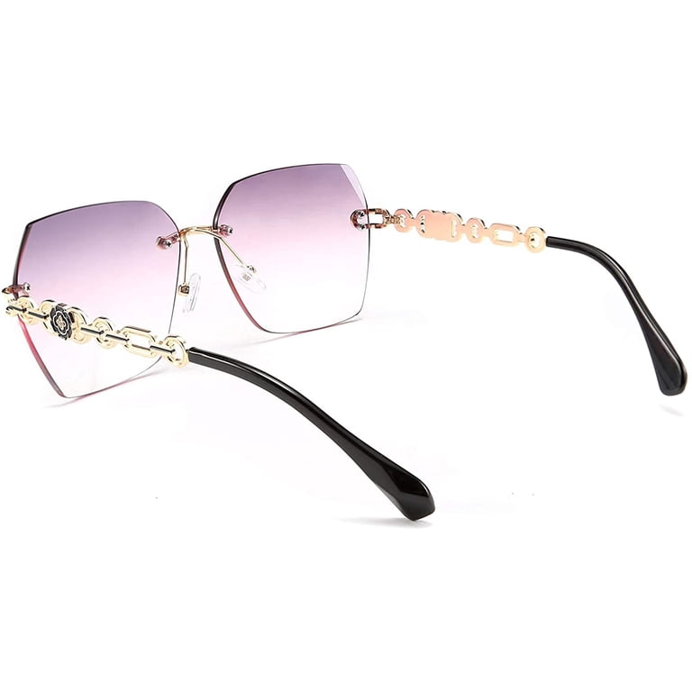FEISEDY, Rimless Sunglasses, B2567, Diamond Cutting Ocean  display picture 2