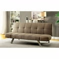 thumbnail image 2 of Contemporary Sofa Futon With Chrome Legs, Light Brown, 2 of 2
