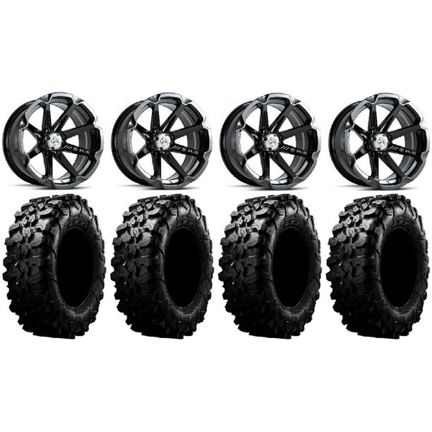MSA Black Diesel 15" UTV Wheels 32" Carnivore Tires Polaris RZR XP 1000
