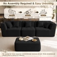 thumbnail image 3 of 110" Modular L Shaped Sectional Sofa, Upholstered Deep Seat Cloud Couch No Assembly Required with Movable Ottoman & 5 Pillows for Living Room,Bedroom,Office (Black), 3 of 11