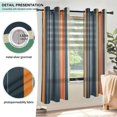 thumbnail image 3 of Yayeee Window Curtains Light Filtering 63"x52" Grommet Panel Pair Home Living Room Decor, Navy Blue Stripes, 3 of 7