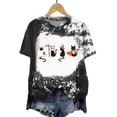 thumbnail image 4 of Mnuaqn Womens Bleached Sublimation Blanks Shirts Leopard Graphic Tees Tops Short Sleeve Polyester Tshirts Cute Items Clothes Black,Size S, 4 of 5