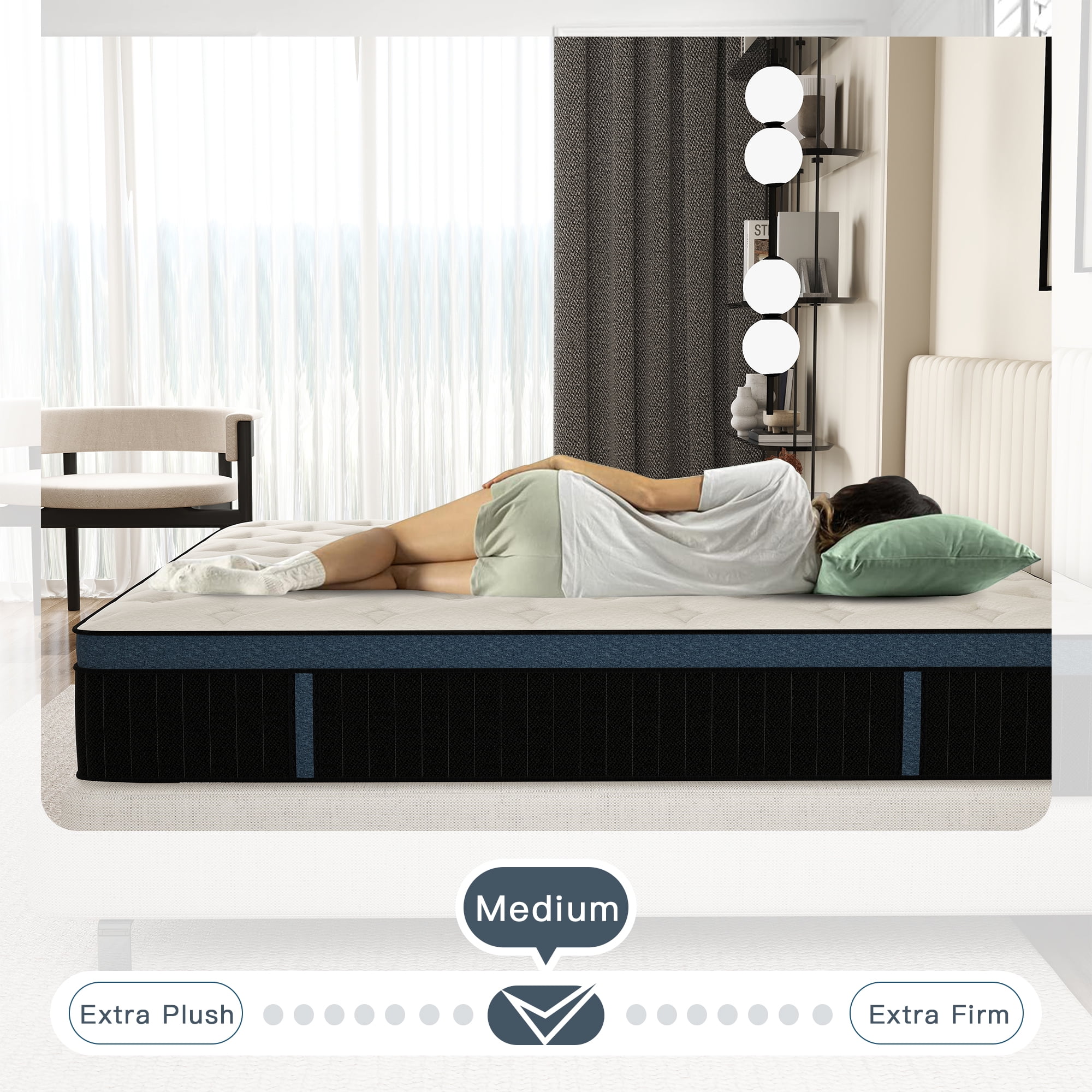 lemontalking 12 inch Twin Mattresses, Pocket Spring Hybrid Mattress with Gel Memory Foam for Cool Sleep,Medium Firm