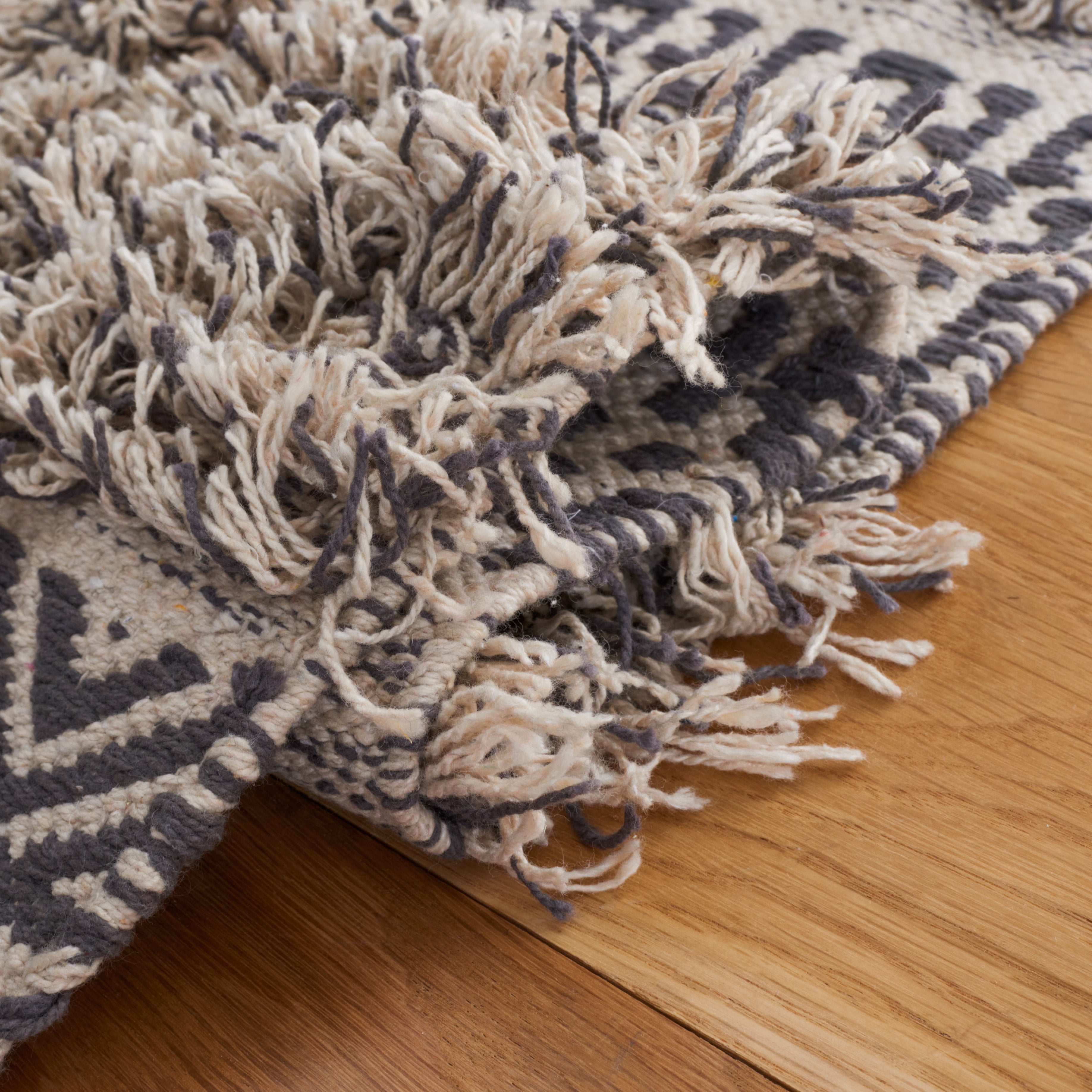 SAFAVIEH Natura Trinity Geometric Cotton Area Rug, Grey/Ivory, 5' x 8'