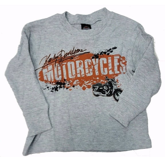Harley-Davidson Big Boys Gray Thermal Graphic T-Shirt, Size 8-10