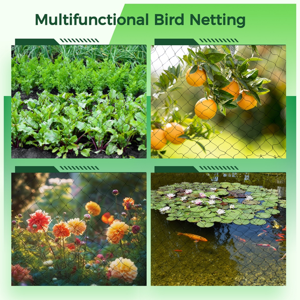 Bird Netting, Heavy-Duty Bird Poultry Netting for Garden, Fruit Trees, Chicken Coop, 50 x 50 ft, Black