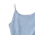 thumbnail image 4 of LNWUY Womens Camisole Tank Top Round Neck Sleeveless Spaghetti Strap Striped Summer Women's Top Blue L, 4 of 4