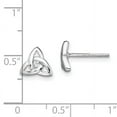 thumbnail image 2 of Beautiful Sterling Silver Rhodium-plated CZ Trinity Post Earrings, 2 of 2
