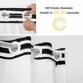 thumbnail image 3 of No Hook Shower Curtain with Snap in Liner, Farmhouse Truck Lemon Bee Waterproof Fabric Bathroom Curtain Mesh Top Window, Summer Yellow Fruit Black White Line Shower Curtains 60x72in, 3 of 9