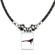 thumbnail image 1 of lizad retrato animal negro collar a mano colgante de cuerda de cuero Unbranded M, 1 of 3