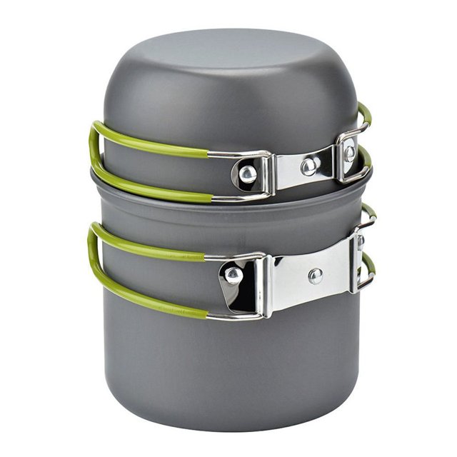 Ensemble de Cuisine de Camping Poêle de Camping Kit de Cuisine Extérieur Casseroles Poêles Bouilloire de Camp Portable Camping Randonnée et Pique-Nique