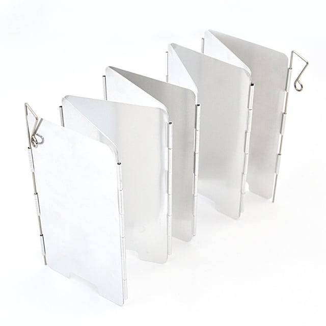 Sonducket Paquete de 9 estufas, parabrisas ligero, aleación de aluminio, mantiene el ahorro de calor en el protector del horno de combustible, plegable, Kits de desorden para acampar Sonducket OD003073-00B
