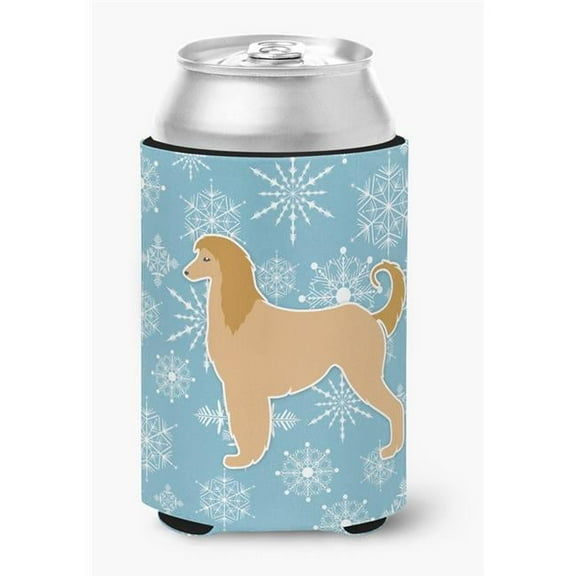 Winter Snowflake Afghan Hound Can or Bottle Hugger