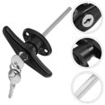 thumbnail image 2 of Garage Door Lock Keyed T-handle Hardware Locking Long Shaft Lock Accessory, 2 of 4