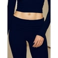thumbnail image 6 of Weardear Women 2 Piece Lounge Sets Crewneck Long Sleeve Cropped Top & Fold-over Flare Pants Set Athletic Outfit Sets (Women's), 6 of 7