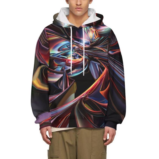 Men Hoodie Personality 3d Abstract Print Pullover Hooded Sweatshirt Unisex