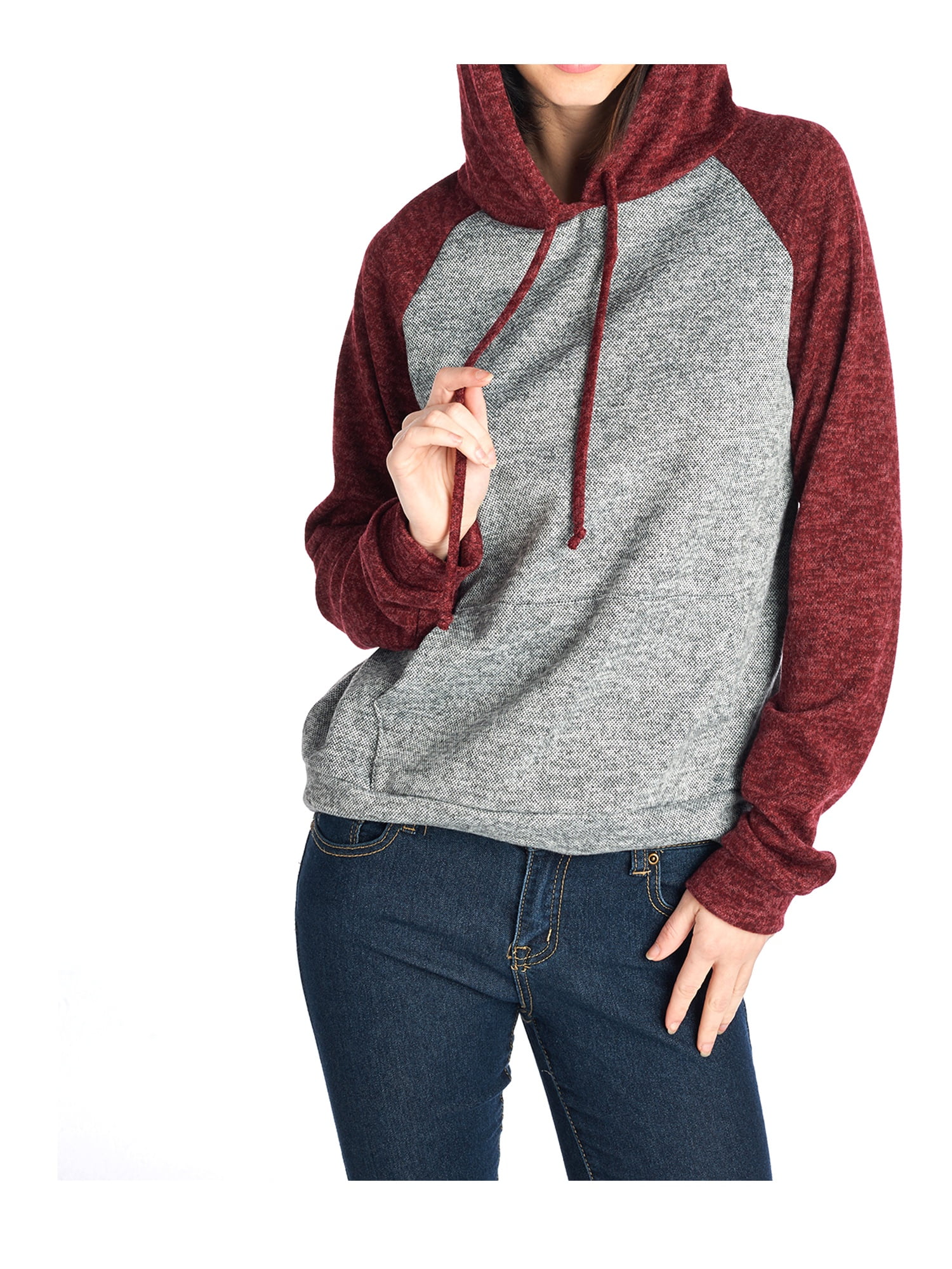 two tone hoodie women's