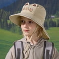 thumbnail image 2 of Krdevn Kids Capybara Print Sun Hat, Wide Brim Neck Flap UPF 50+ Hat Size:3-10 Years, 2 of 5
