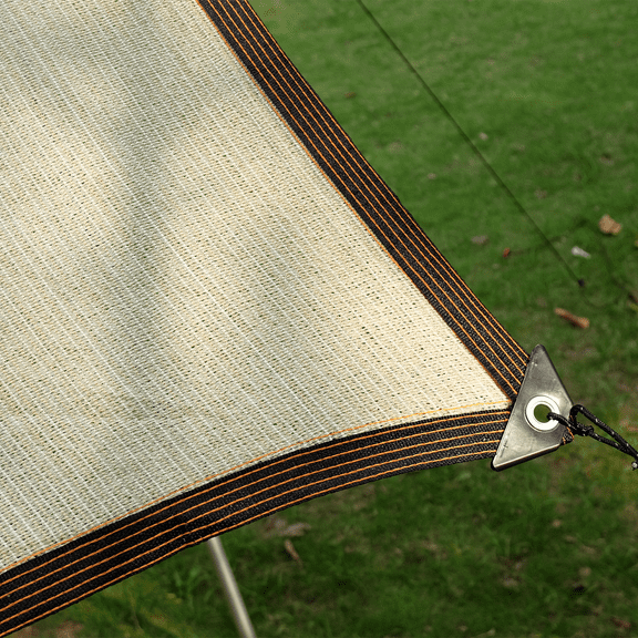 UCINNOVATE 10x10 ft Patio Sunshade Cloth 70% Sunblock Outdoor Shade Cloth, UV Resistant Sun Screen Beige Shade Mesh Tarp Fabric with Grommets for Patio Deck Pergola Backyard Dog Kennel Camper Awning