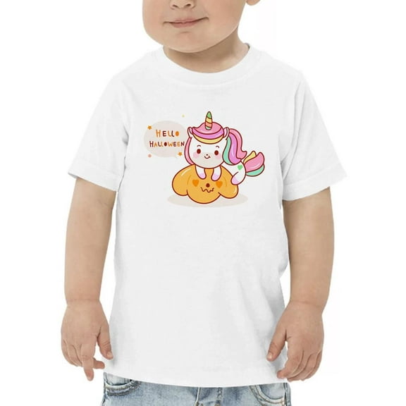 Halloween Unicorn W Pumpkin T-Shirt Toddler -Image by Shutterstock, 5 Toddler
