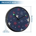 thumbnail image 3 of Indoor 12' Voice-Activated Luminous Decoration Wall Clock With LED Night Light Red&white Stars, 3 of 8