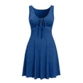thumbnail image 5 of Bxsruta Womens Tank Dress Casual Summer Sundress Tie Front Flared Mini Dress, 5 of 8
