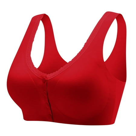 Zshosam Comfortable Adjustable Bra No Underwire Seamless Bra for Women(Red XXXXL)