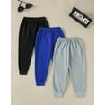 thumbnail image 4 of Toddler Boys Clothes Boys Pants Toddler Kids Boys Sweatpants 3 Pack Elastic Waist Joggers Athletic Pants 3T 4T 5T Size 6 7 Black Blue Gray, 4 of 7
