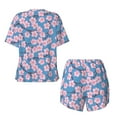 thumbnail image 5 of Kdxio Orchids Flowers Print Pajamas Sets for Women Short-Sleeved Pjs with Lounge Shorts Two Piece Sleepwear S-4XL, 5 of 9
