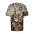 thumbnail image 5 of Penkiiy Ladies Short Sleeve Tee Women's Casual Round Neck Shirt Fashion Tops Printed Summer Shirt S Multicolor, 5 of 6