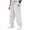 White, variant on Men's Vintage Corduroy Drawstring Pants with Embroidered Label - Loose Fit Straight Leg Casual Pants for Daily, Streetwear, and Light Outdoor ActivitiesBlackL