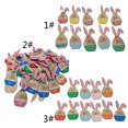 thumbnail image 3 of Milue Easter Wooden Bunny Pendants 10Pcs Colorful Wood Chip Cute Art Crafts, 3 of 13