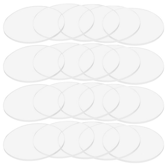 RUNROTOO 20Pcs Clear Acrylic Discs Transparent Circle Blanks for Craft Supplies 1.97X1.97X0.08in