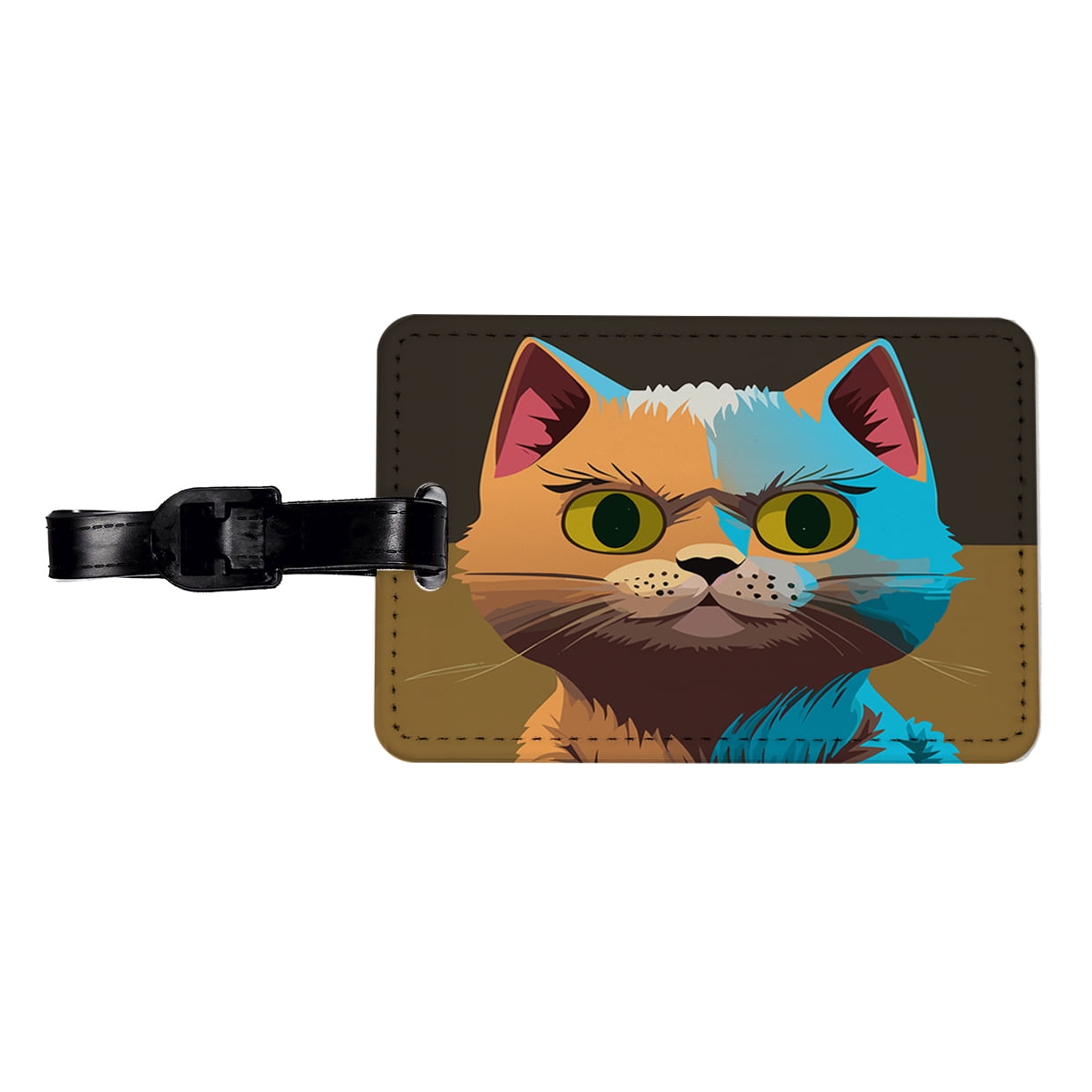 Munchkin Cat Colorful Faux Leather Travel Luggage Tag
