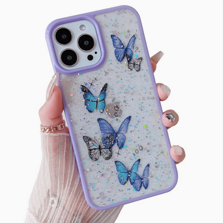 CASELIX iPhone 13 Pro Max Case Cute Glitter Butterfly Print iPhone