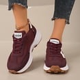 thumbnail image 2 of Rokment Running Walking Shoes for Women Fashion Skateboard Sneakers Spring Fall Comfortable Casual Suede Platform Jogging Chunky Tennis Non Slip Work Footwear Red Size 6.5, 2 of 7