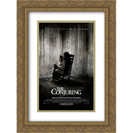 the conjuring 18x24 double matted gold ornate framed movie