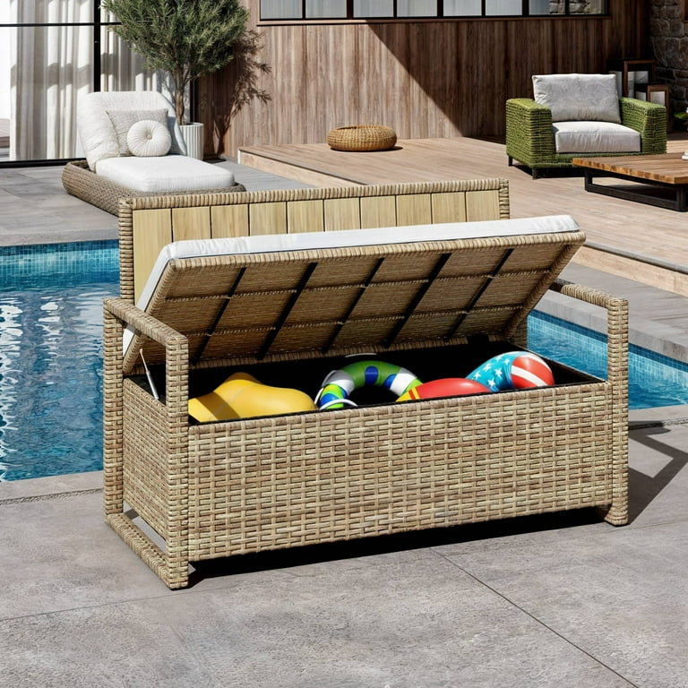 Patio set with cushion storage sale